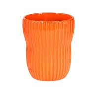 KOTARBAU® Macetero amarillo mostaza interior redondo 11,5 cm alto: 16,5 cm de alto ranurado de cerámica esmaltada maceta de cerámica para orquídeas, maceta grande