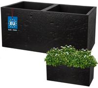 KOTARBAU Macetero cuadrado – 77 x 39 x 37 cm – Macetero con aspecto de hormigón – de PVC – Macetero para exterior e interior – – Maceta con maceta interior