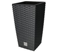 KOTARBAU® Macetero Cuadrado con Maceta Interior, 170x150x324 mm, Ratan sintético, Antracita - Gris, Maceta Rato con Trenzado Que imita el Mimbre, Maceta Interior separada, extraíble con Asas, Cesta