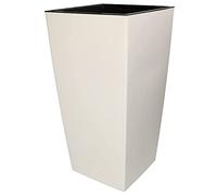 KOTARBAU® Macetero Cuadrado con Maceta Interior 238 x 238 x 449 mm, Macetero Blanco Mate, Macetero con Inserto extraíble, Macetero de plástico, Tiesto Decorativo, Macetero Alto de Interior y Exterior