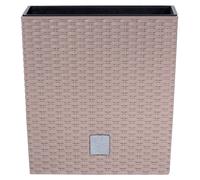 KOTARBAU® Macetero Cuadrado Maceta Plastico con Inserto 40x40 cm Maceta Cuadrada Macetas Decorativas Interior Jardineras Exterior Efecto Ratán Moca