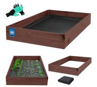 KOTARBAU® Macetero de madera para flores de profundidad 120x100x18cm Impregnados, macetas marrones, maceteros altos, jardineras para hierbas aromáticas, maceteros altos para jardín, cultivo de