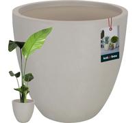 KOTARBAU® Macetero grande gris fibra de cerámica Ecolite altura 44 cm 46 cm maceta exterior maceta de palmera maceta de flores maceta de hormigón maceta interior y exterior maceta gris para salón