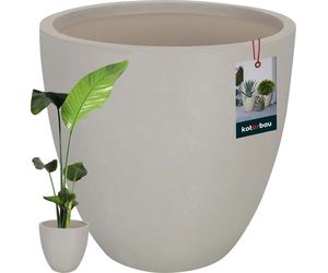 KOTARBAU® Macetero grande gris fibra de cerámica Ecolite altura 44 cm 46 cm maceta exterior maceta de palmera maceta de flores maceta de hormigón maceta interior y exterior maceta gris para salón