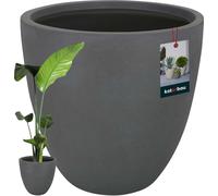 KOTARBAU® Macetero grande gris oscuro de fibra de cerámica Ecolite altura 44 cm 46 cm maceta exterior maceta de palma maceta de flores maceta de hormigón maceta interior y exterior maceta para salón