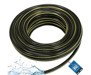 KOTARBAU® Manguera de jardín de 1/2", 20 m, 4 Capas, Manguera de PVC Reforzada, Antitorsión, Negro, Manguera Profesional para regar Plantas, Manguera jardín, Manguera de Agua, Manguera riego Flexible