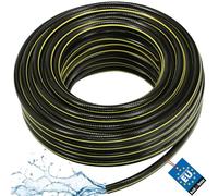 KOTARBAU® Manguera de jardín de 1/2", 50 m, 4 Capas, Manguera de PVC Reforzada, Antitorsión, Negro, Manguera Profesional para regar Plantas, Manguera jardín, Manguera de Agua, Manguera riego Flexible