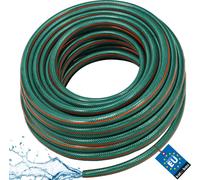 KOTARBAU® Manguera de jardín de 1", 50 m, 3 capas, Manguera de PVC reforzada, Color verde, Manguera profesional para regar plantas, Manguera jardín, Manguera de agua, Manguera riego flexible