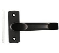 KOTARBAU® Manilla de puerta, Tirador con placa corta rectangular, Manilla con pasador, Recubierto de polvo, Negro, Agarre cómodo