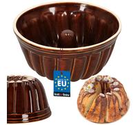 KOTARBAU® Molde Tarta de cerámica de gres 27 mm - 4 L, Color marrón, Molde de cerámica para Tartas, Molde repostería, Molde con Agujero, Molde Redondo para Tartas, Molde Redondo de gres para bizcocho