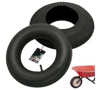 KOTARBAU® Neumático con Cámara para Carretilla - Goma - 4.80/4.00-8 - Negro - Cámara de Aire - Cubierta Carretilla - Ø 40 cm - con Válvula Recta - Resistente