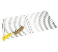 KOTARBAU® Parrilla de Acero Inoxidable, Parilla Rectangular 68 x 40 mm, Parilla para Barbacoa, Parilla Barbacoa + Cepillo de Acero para Limpiar, Parilla BBQ de Repuesto, Rejilla Barbacoa