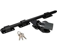 KOTARBAU® Pestillo con perno deslizante 340mm, Cierre con candado, Cerrojo de acero negro, Cerrojo de seguridad para puertas y verjas, Protección contra robo, Herraje para puerta