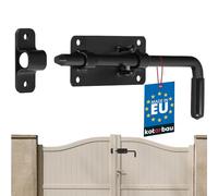 KOTARBAU® Pestillo de Acero, 220 mm, Color Negro, Cerrojo para Puertas de Garaje, portones o cancelas, Recubrimiento en Polvo, Pestillo con Mango de Goma, Cerradura