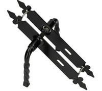 KOTARBAU Picaporte para puerta de 72 mm PZ/BB/WC, picaporte decorativo negro, universal, para interior y exterior, hierro forjado, resistente a la corrosión (BB)