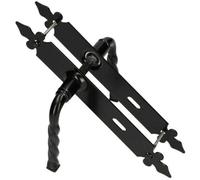 KOTARBAU Picaporte para puerta de 90 mm PZ/BB, negro, universal, para interior y exterior, hierro forjado, resistente a la corrosión (BB)