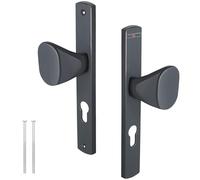 KOTARBAU® Pomo 72 mm cilindro perfilado, manija de puerta de aluminio, garra de puerta, botón de puerta, manija de puerta, herraje de puerta, placa larga antracita, tirador para puerta interior y