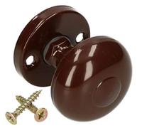 KOTARBAU® Pomo de Puerta Ø 55 mm, Pomo de Bola en Roseta Redonda, Tirador Redondo de Puerta, Recubierto de Polvo, Marrón, Pomo Fijo