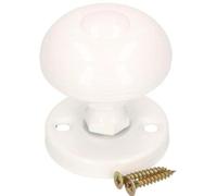 KOTARBAU® Pomo de puerta Ø 55 mm, Pomo de bola en roseta redonda, Tirador redondo de puerta, Recubierto de polvo, Blanco, Pomo fijo