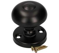 KOTARBAU® Pomo de Puerta Ø 55 mm, Pomo de Bola en Roseta Redonda, Tirador Redondo de Puerta, Recubierto de Polvo, Negro, Pomo Fijo