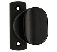 KOTARBAU® Pomo de Puerta, Pomo de Bola con Placa Rectangular, Tirador Redondo de Puerta, Recubierto de Polvo, Negro, Pomo Fijo, Agarre cómodo