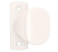 KOTARBAU® Pomo de puerta, Pomo de bola con placa rectangular, Tirador redondo de puerta, Recubierto de polvo, Blanco, Pomo fijo, Agarre cómodo