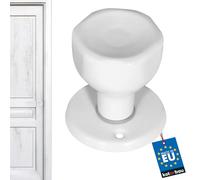 KOTARBAU® Pomo para puerta, Blanco, Pomo giratorio tipo copa tulipa, Acero lacado, Tirador en roseta redonda, Agarrador, Manilla