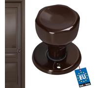 KOTARBAU® Pomo para puerta, Marrón, Pomo giratorio tipo copa tulipa, Acero lacado, Tirador en roseta redonda, Agarrador, Manilla