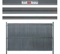 KOTARBAU® Protección visual para paneles verticales, 173 x 250 cm, color gris oscuro, láminas de PVC para paneles, valla de privacidad, listones de protección para paneles de vallas, juego de plástico