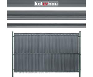 KOTARBAU® Protección visual para paneles verticales, 173 x 250 cm, color gris oscuro, láminas de PVC para paneles, valla de privacidad, listones de protección para paneles de vallas, juego de plástico