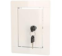 KOTARBAU® Puerta de inspección, 10 x 15 cm, Acero inoxidable, Panel de acceso, Compuerta de fácil acceso, Puerta de revisión, Trampilla para pared o techo, Blanca, Cerradura con llave