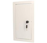 KOTARBAU® Puerta de inspección, 15 x 30 cm, Acero inoxidable, Panel de acceso, Compuerta de fácil acceso, Puerta de revisión, Trampilla para pared o techo, Blanca, Cerradura con llave