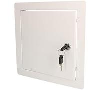 KOTARBAU® Puerta de inspección, 20 x 20 cm, Acero inoxidable, Panel de acceso, Compuerta de fácil acceso, Puerta de revisión, Trampilla para pared o techo, Blanca, Cerradura con llave