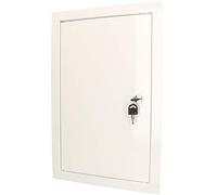 KOTARBAU® Puerta de inspección, 20 x 40 cm, Acero inoxidable, Panel de acceso, Compuerta de fácil acceso, Puerta de revisión, Trampilla para pared o techo, Blanca, Cerradura con llave