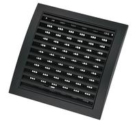 KOTARBAU® Rejilla de ventilación de 190 x 190 mm, con cerradura, de plástico con protección contra insectos, rejilla rectangular negra, rejilla de ventilación