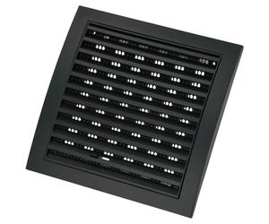 KOTARBAU® Rejilla de ventilación de 190 x 190 mm, con cerradura, de plástico con protección contra insectos, rejilla rectangular negra, rejilla de ventilación