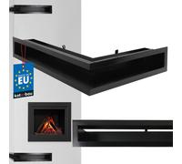 KOTARBAU® Rejilla de ventilación para chimenea, esquina, 60/40 cm, rejilla de ventilación a la izquierda, rectangular, de acero pulverizado, rejilla de ventilación, rejilla de ventilación para