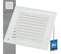KOTARBAU® Rejilla Ventilacion - Acero - 16.5 x 16.5 cm - Blanco - Rejilla con Mosquitera - Resistente A La Corrosión