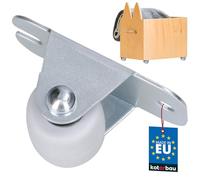 KOTARBAU® Rueda de goma de Ø 22 mm con placa de montaje de acero, Ruedas fijas unidireccionales, Aptas para todos los suelos, Rueda para muebles, equipos, estanterías, Movimiento suave
