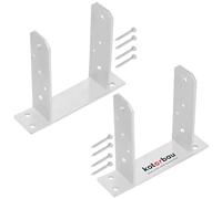 KOTARBAU® Set de 2 Unidades Soporte para Poste - Pie de Pilar - TT - Acero Galvanizado - 140 mm - Plata - Anclaje para Poste - Resistente a la Corrosión - Soportes para Pérgola