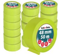 KOTARBAU®: Set de 24 rollos de cinta de carrocero neón, 50 metros de longitud. Cinta de carrocero de 48 mm. Cinta adhesiva para pintura. Material para pintura. Accesorios para pintura. Verde fluoresce