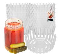 KOTARBAU® Set de 24 Unidades Pesos de Fermentación - Rejilla de Fermentación para Tarros - Polipropileno - 82 mm - Transparente - Accesorio para Conservas