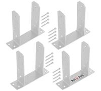 KOTARBAU® Set de 4 Unidades Soporte para Poste - Pie de Pilar - TT - Acero Galvanizado - 90 mm - Plata - Anclaje para Poste - Resistente a la Corrosión - Soportes para Pérgola