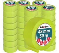 KOTARBAU® Set de 48 rollos de cinta de carrocero neón, 50 metros. Cinta de carrocero de 48 mm. Cinta adhesiva para pintura. Material para pintura. Verde fluorescente. Papel de carrocero. Accesorios pa