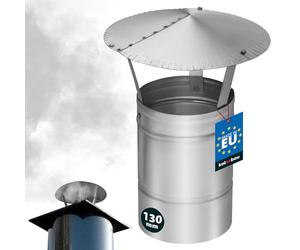 KOTARBAU® Sombreros para Chimeneas - Sombrerete Chimenea - Acero Inoxidable - ø 130 mm - Caperuza Salida Humos - Sombrero Antirrevoco Chimenea - Protección Contra Lluvia y Pájaros