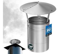 KOTARBAU® Sombreros para Chimeneas - Sombrerete Chimenea - Acero Inoxidable - ø 140 mm - Caperuza Salida Humos - Sombrero Antirrevoco Chimenea - Protección Contra Lluvia y Pájaros