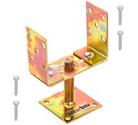 KOTARBAU® Soporte de Poste en U 120-160 mm Soporte para Postes Ajustable Soporte Regulable para Atornillar Soporte en U Base Poste Madera Anclaje Suelo Atornillable Acero Galvanizado
