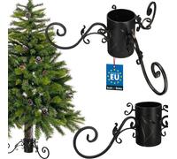 KOTARBAU® Soporte para árbol de Navidad con depósito de agua para árboles grandes, de metal, pátina dorada, soporte para árbol de Navidad, soporte para espacios públicos, soporte para árbol de