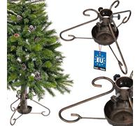 KOTARBAU® Soporte para árbol de Navidad con tanque de agua ⌀ 50 mm Soporte para árbol de Navidad color oro antiguo, acero con contenedor de agua Soporte para árbol de Navidad Soporte para árbol de