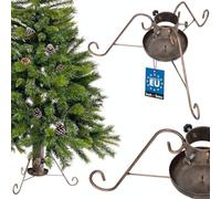 KOTARBAU® Soporte para árbol de Navidad con tanque de agua ⌀ 80 mm Soporte para árbol de Navidad color oro antiguo de acero con contenedor de agua Soporte para árbol de Navidad Soporte para árbol de